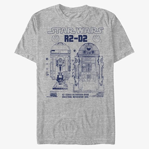 T-shirt Merch Star Wars: Classic - Astro Mecha Schema Men's T-Shirt Heather Grey