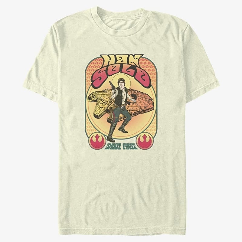 Tričko Merch Star Wars - HAN SOLO PSYCHADELIC Men's T-Shirt Natural