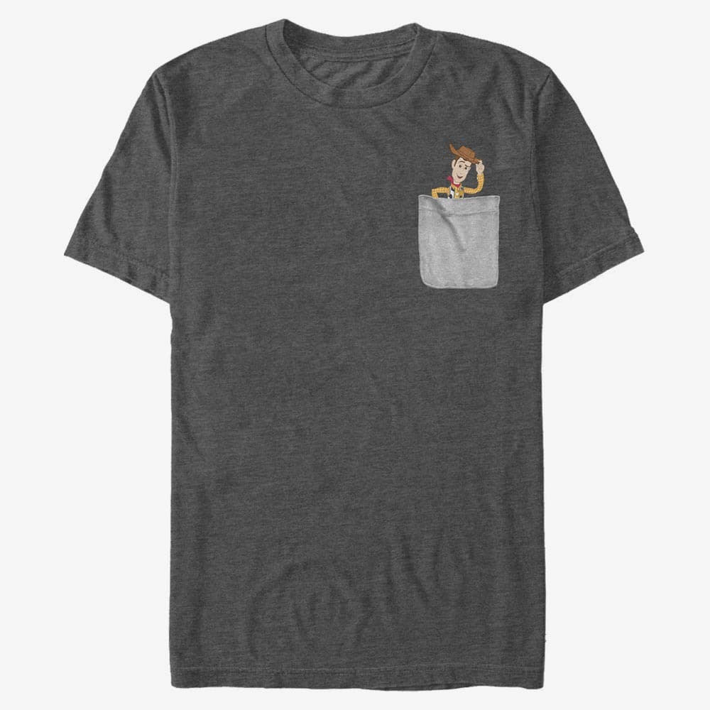 majice kratkih rukava Merch Pixar Toy Story - Woody Faux Pocket Men's T-Shirt Dark Heather Grey