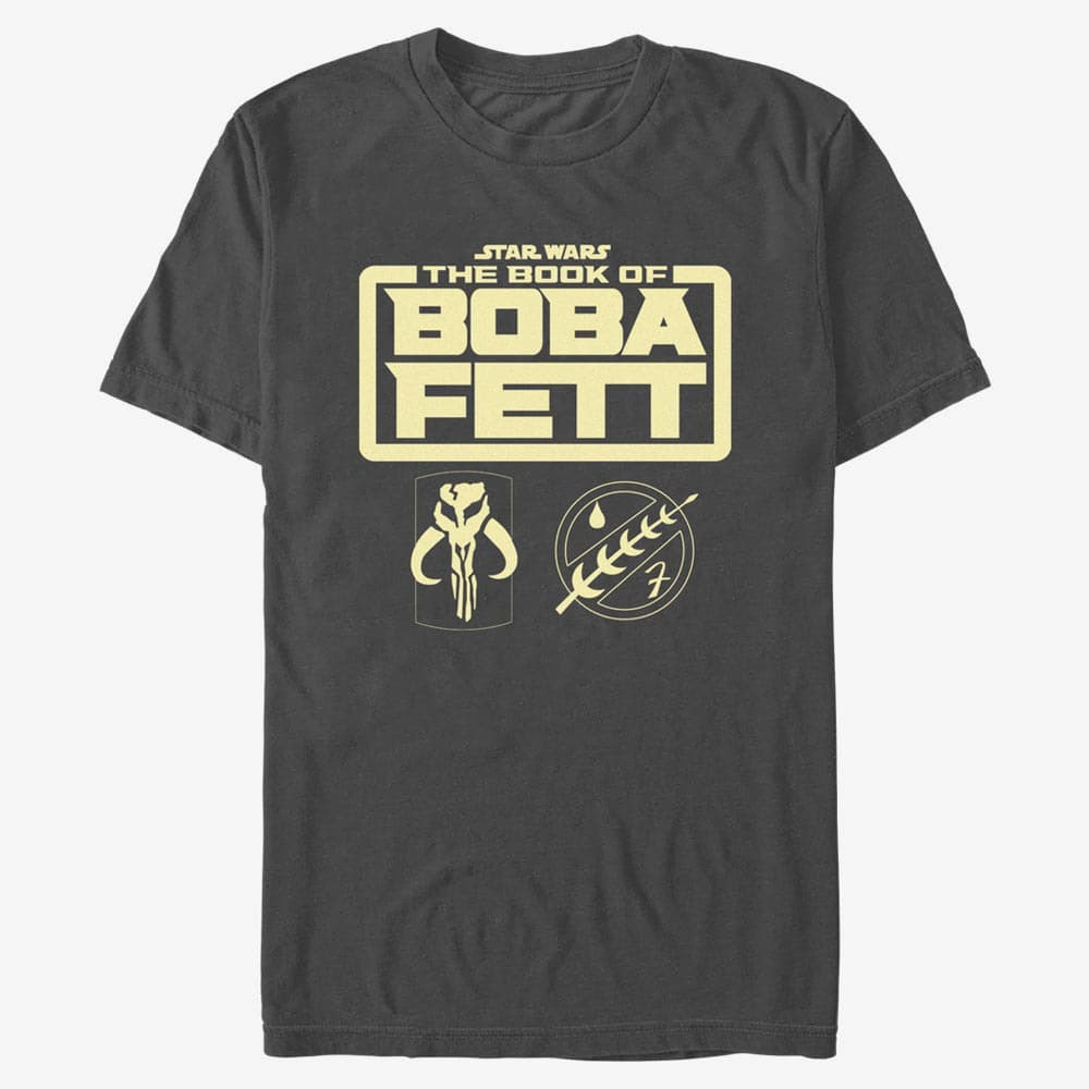 T-shirts Merch Star Wars Book of Boba Fett - Boba Fett Armor Logo Men's T-Shirt Dark Heather Grey