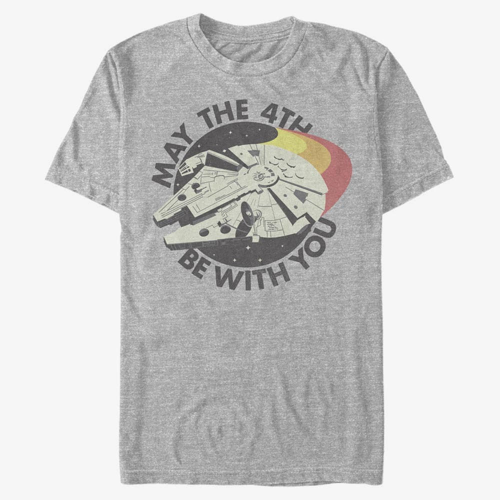 Tričká Merch Star Wars: Classic - Retro May Falcon Men's T-Shirt Heather Grey