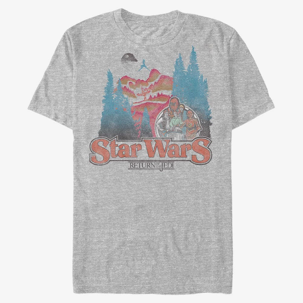 majice kratkih rukava Merch Star Wars: Classic - Forest Moon Title Men's T-Shirt Heather Grey