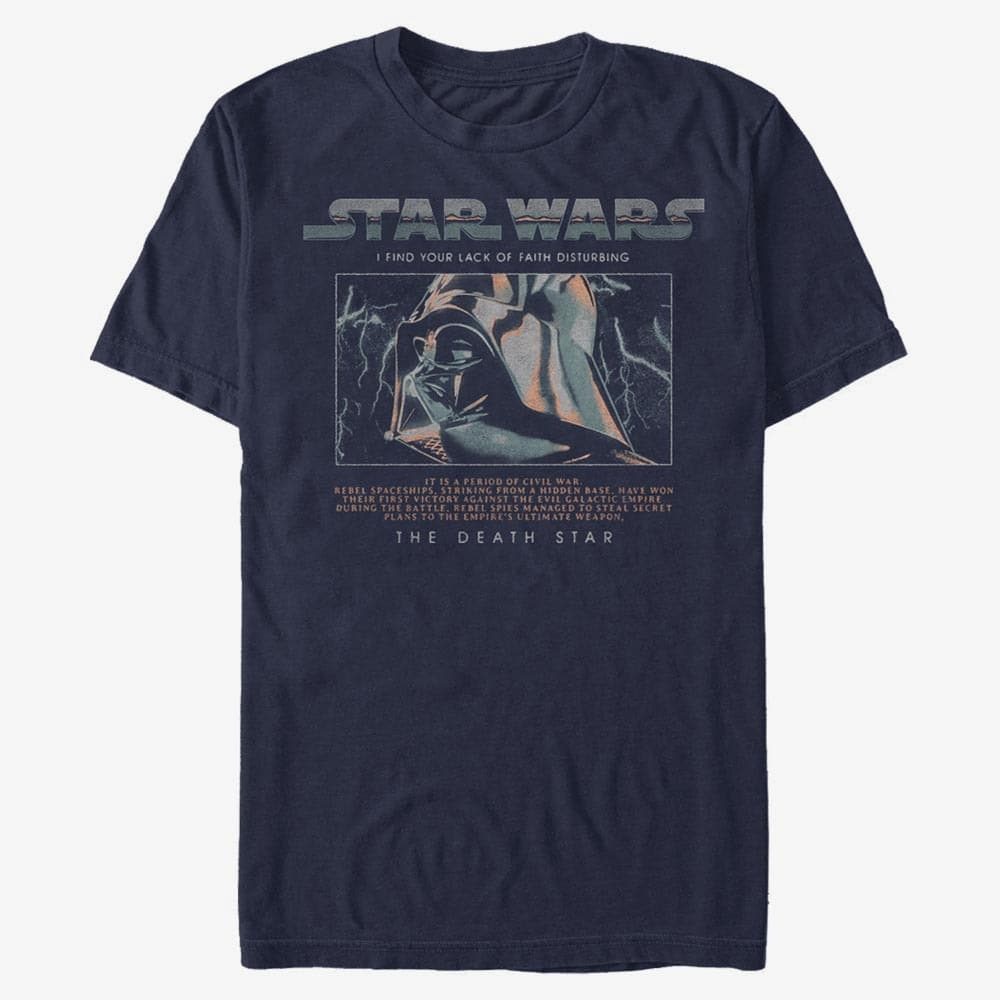 T-shirts Merch Star Wars - Vader Lightning Men's T-Shirt Navy Blue