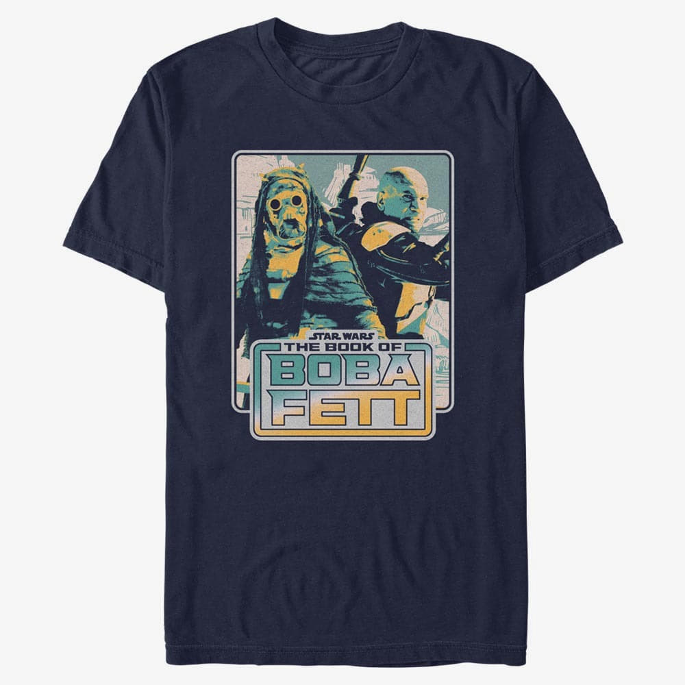 Trička Merch Star Wars The Book of Boba Fett - No Jabba No Wonga Men's T-Shirt Navy Blue
