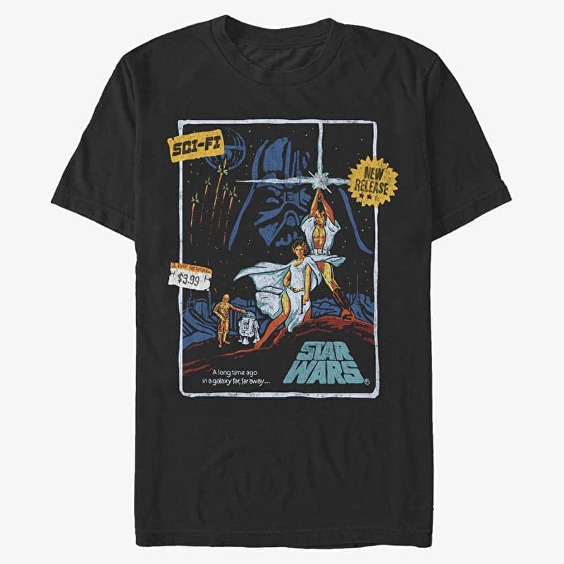 T-shirt Merch Star Wars - VINT VHS Men's T-Shirt Black