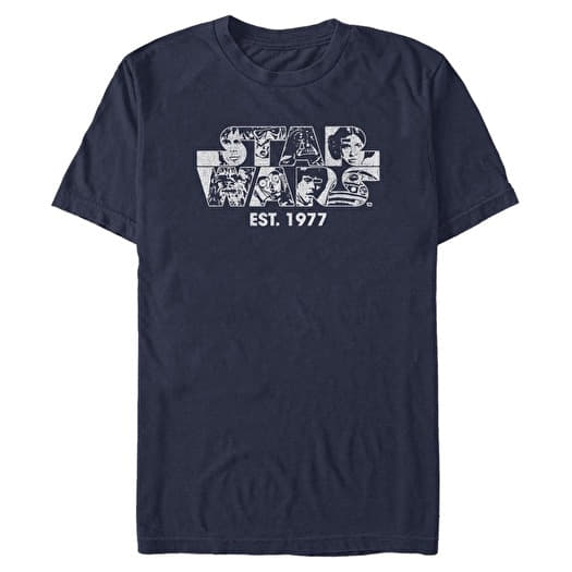 T-shirt Merch Star Wars - Logo Faces Men's T-Shirt Navy Blue