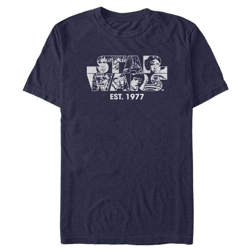 T-shirts Merch Star Wars - Logo Faces Men's T-Shirt Navy Blue