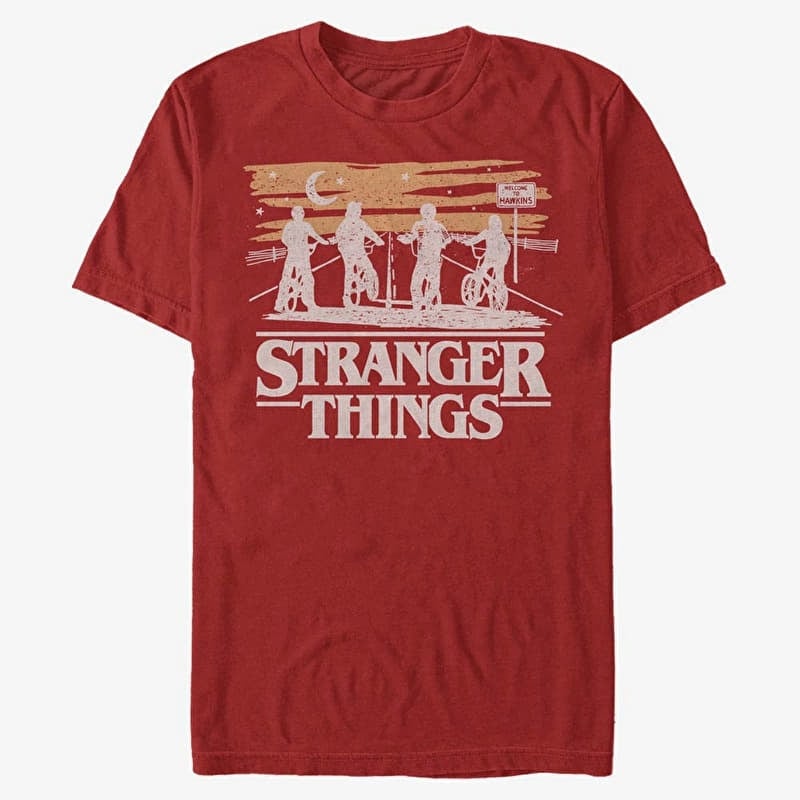 Merch Netflix Stranger Things - Jank Drawing Men's T-Shirt Red