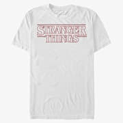 Merch Netflix Stranger Things - Stranger Red Outline Logo Men's T-Shirt White