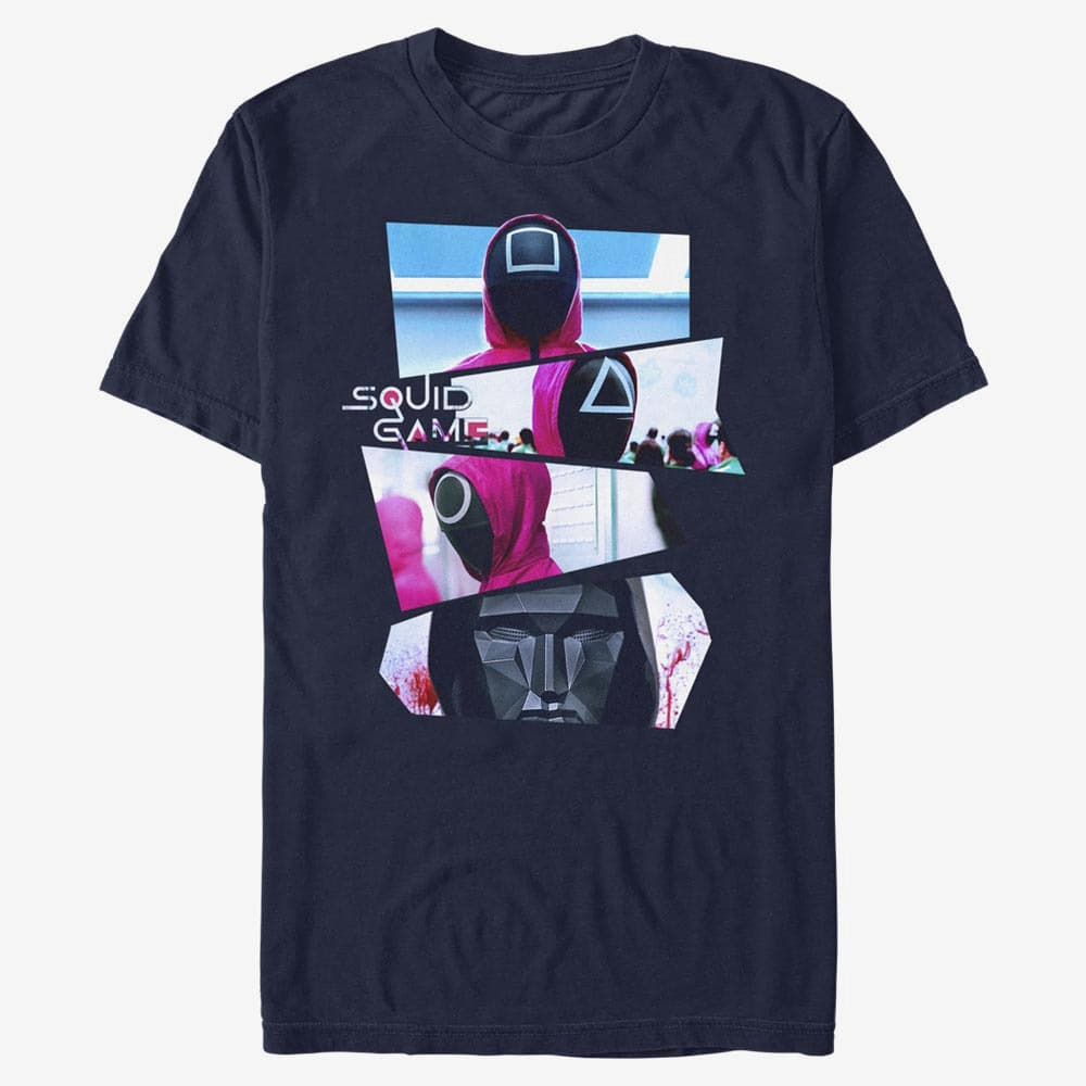 T-shirts Merch Netflix Squid Game - Masked Markers Men's T-Shirt Navy Blue