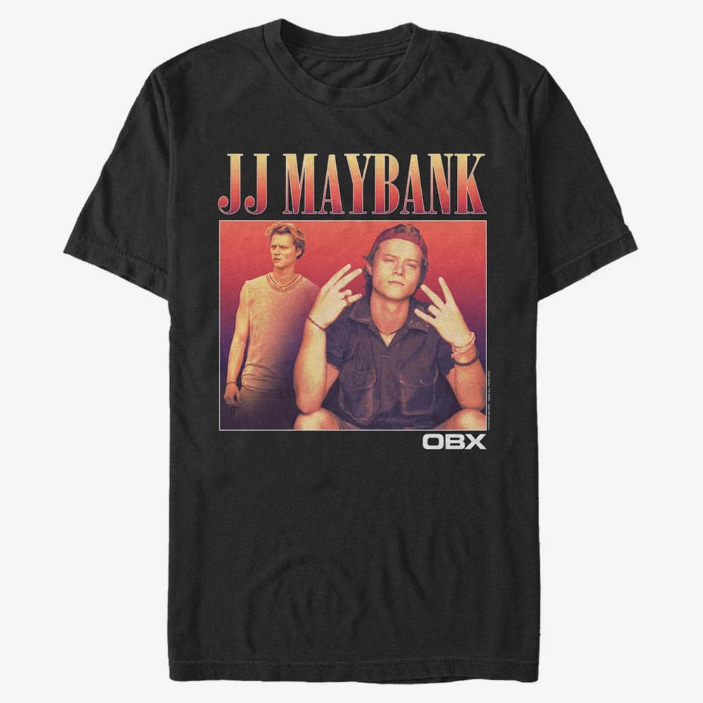 Pólók Merch Netflix Outer Banks - JJ MAYBANK HERO Men's T-Shirt Black