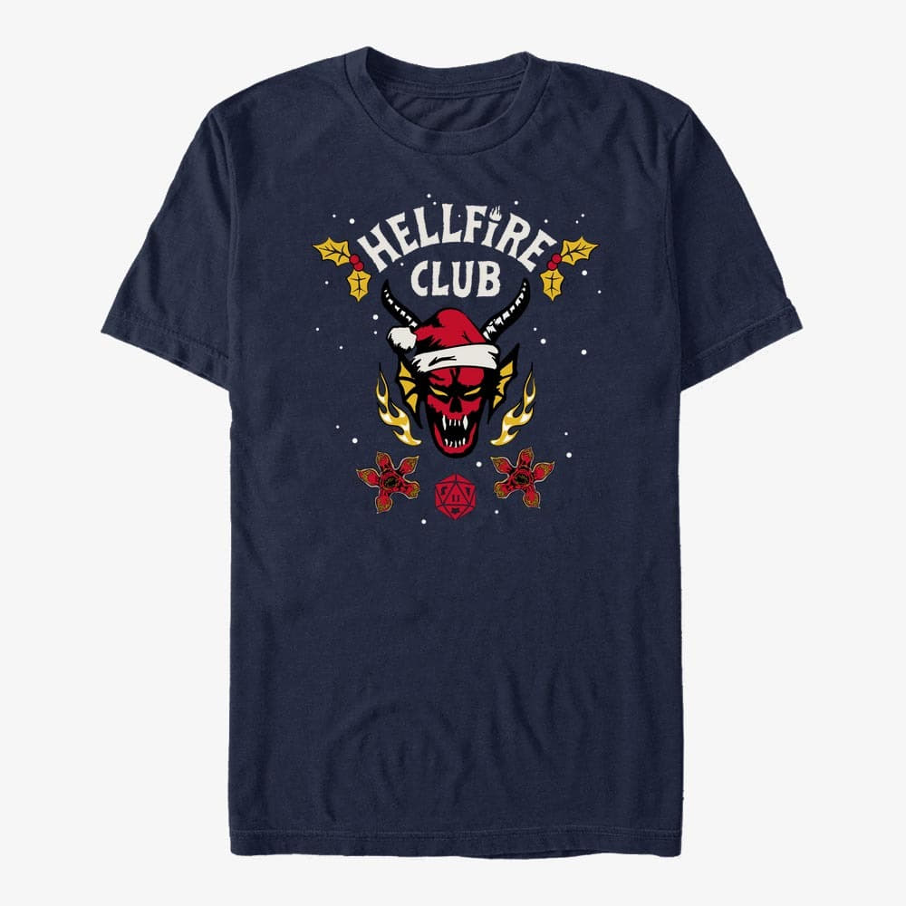T-Shirts Merch Netflix Stranger Things - A Hellfire Holiday Men's T-Shirt Navy Blue