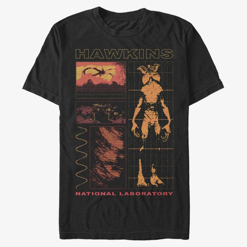 Magliette Merch Netflix Stranger Things - Hawkins Lab Men's T-Shirt Black