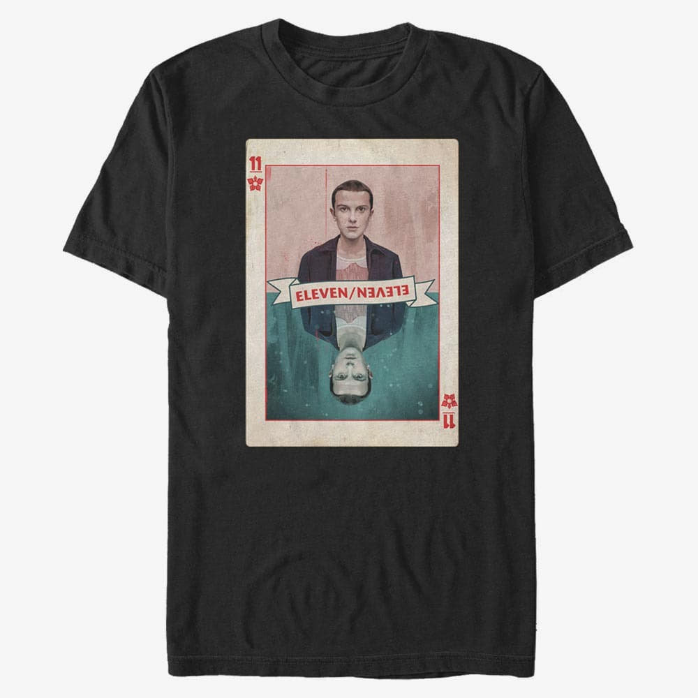 Tricouri Merch Netflix Stranger Things - Eleven Card Men's T-Shirt Black