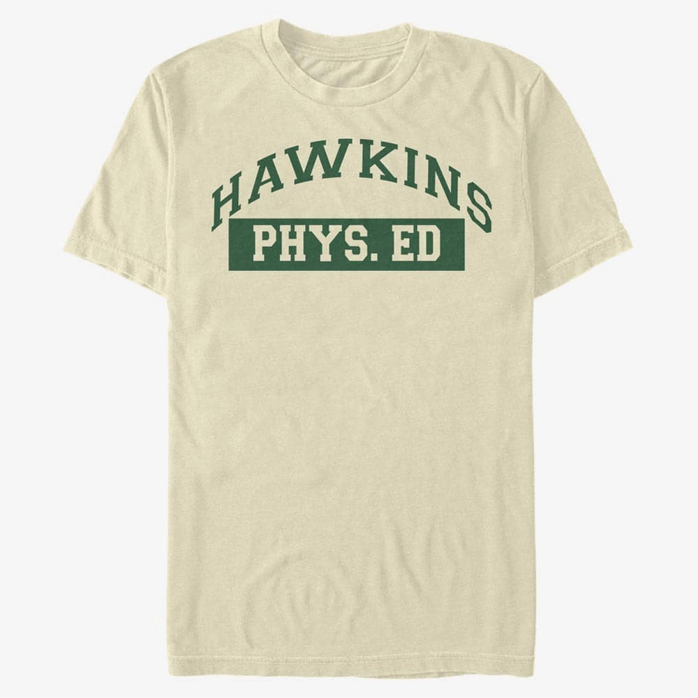 T-Shirts Merch Netflix Stranger Things - Hawkins Phys Ed Men's T-Shirt Natural