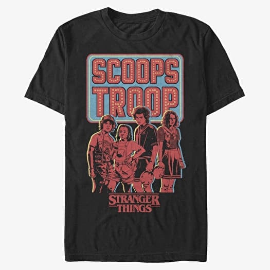 T-shirt Merch Netflix Stranger Things - Scoop Troop Men's T-Shirt Black