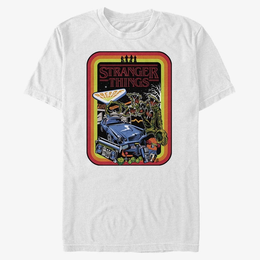 T-Shirts Merch Netflix Stranger Things - Retro Mash Men's T-Shirt White