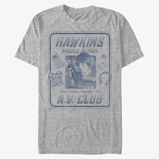 Tričko Merch Netflix Stranger Things - Mike Hawkins AV President Men's T-Shirt Heather Grey