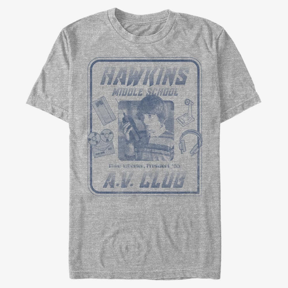 majice kratkih rukava Merch Netflix Stranger Things - Mike Hawkins AV President Men's T-Shirt Heather Grey