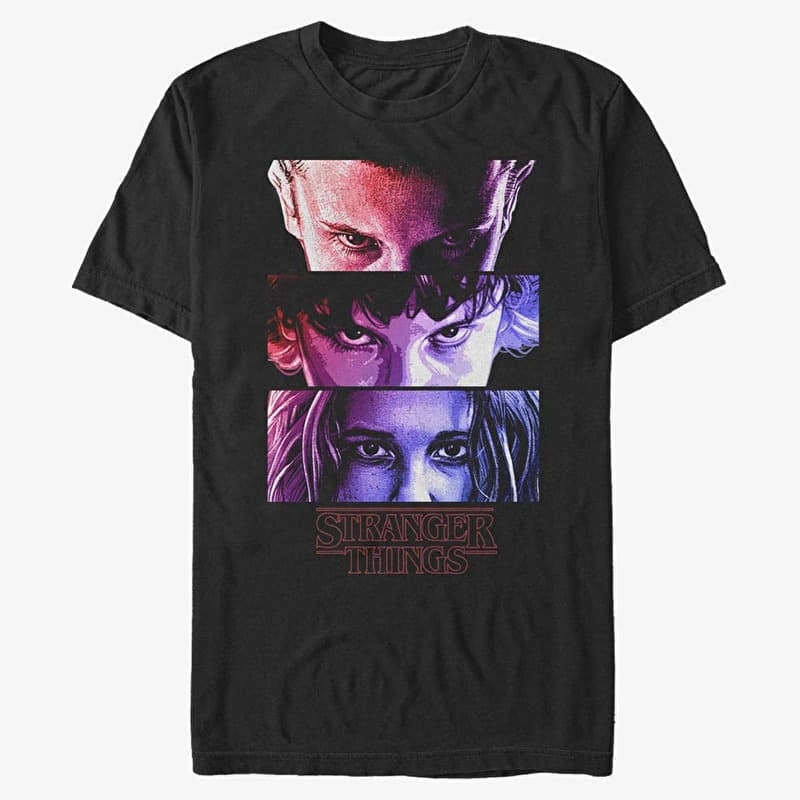 Tričko Merch Netflix Stranger Things - Eleven Eyes Men's T-Shirt Black
