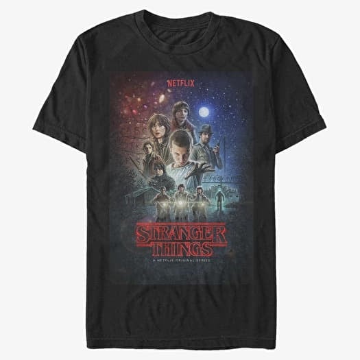 T-shirt Merch Netflix Stranger Things - Classic Illustrated Poster Men's T-Shirt Black