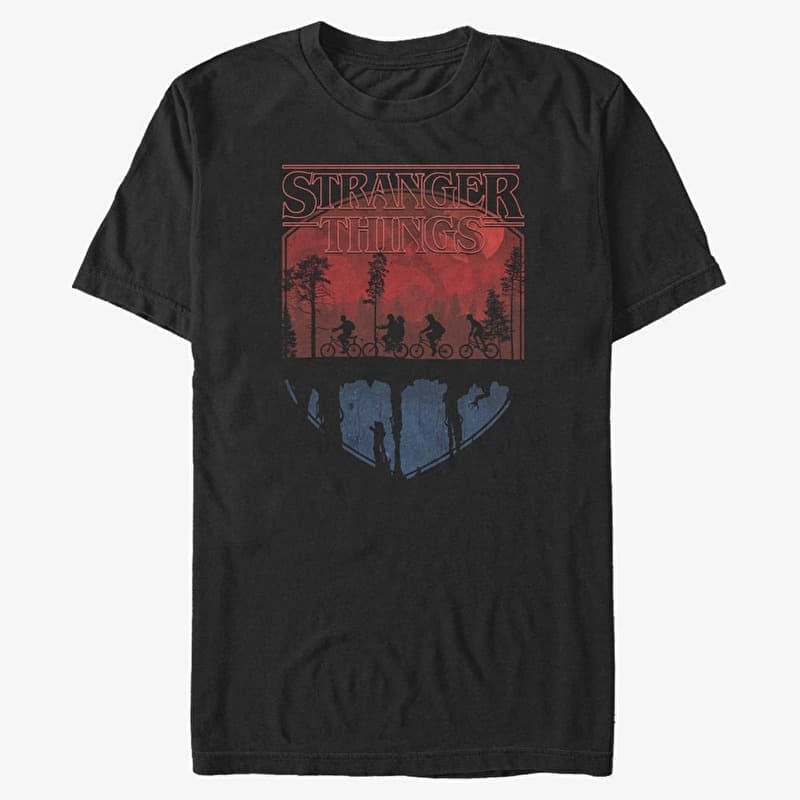Majice Merch Netflix Stranger Things - Flay Trail Men's T-Shirt Black
