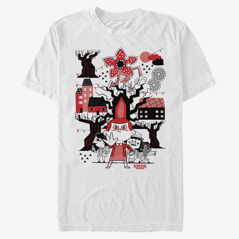 T-Shirts Merch Netflix Stranger Things - Red Black Men's T-Shirt White