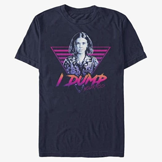Tričko Merch Netflix Stranger Things - Dump Your Ass Men's T-Shirt Navy Blue
