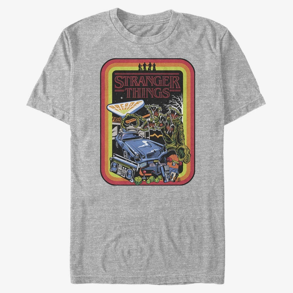 Trička Merch Netflix Stranger Things - Retro Mash Men's T-Shirt Heather Grey