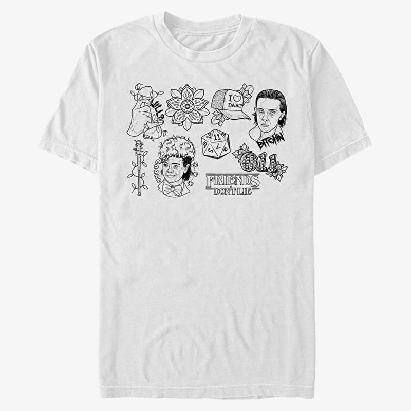 Merch Netflix Stranger Things - Friends Do Not Lie Men's T-Shirt White
