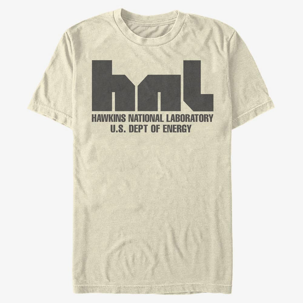 T-Shirts Merch Netflix Stranger Things - Hawkins National Laboratory Men's T-Shirt Natural