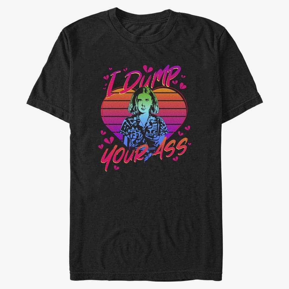 majice kratkih rukava Merch Netflix Stranger Things - I DUMP YOUR ASS Men's T-Shirt Black