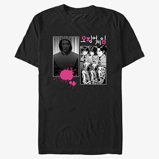 Majica Merch Netflix Squid Game - Manga Panel Men's T-Shirt Black