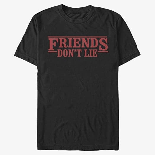 Tričko Merch Netflix Stranger Things - Friends Dont Lie Men's T-Shirt Black