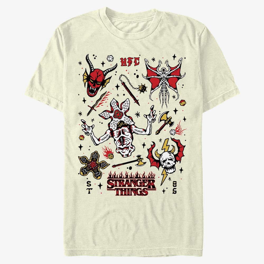 T-Shirts Merch Netflix Stranger Things - Stranger Flash Sheet Men's T-Shirt Natural