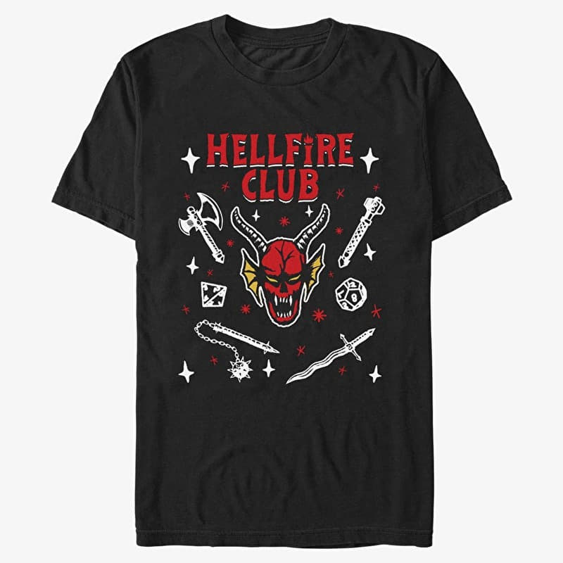 Merch Netflix Stranger Things - Textbook HFC Men's T-Shirt Black