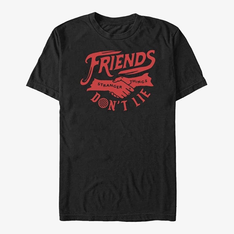 T-shirt Merch Netflix Stranger Things - Friends Don't Lie Men's T-Shirt Black