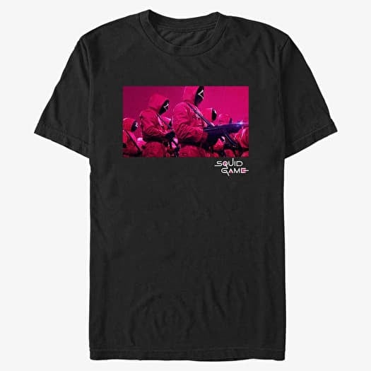 T-shirt Merch Netflix Squid Game - Pink Guards Men's T-Shirt Black