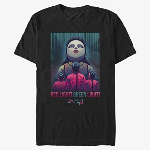 T-shirt Merch Netflix Squid Game - Red Light eyes Men's T-Shirt Black