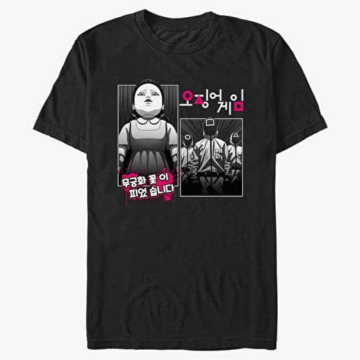 T-shirt Merch Netflix Squid Game - Doll Manga Men's T-Shirt Black