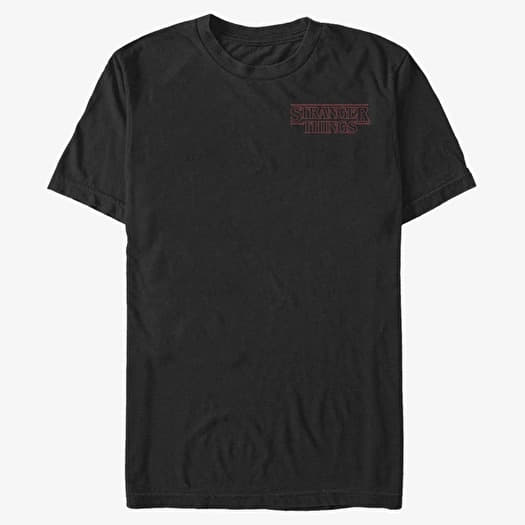 T-shirt Merch Netflix Stranger Things - Stranger Red Outline Pocket Men's T-Shirt Black