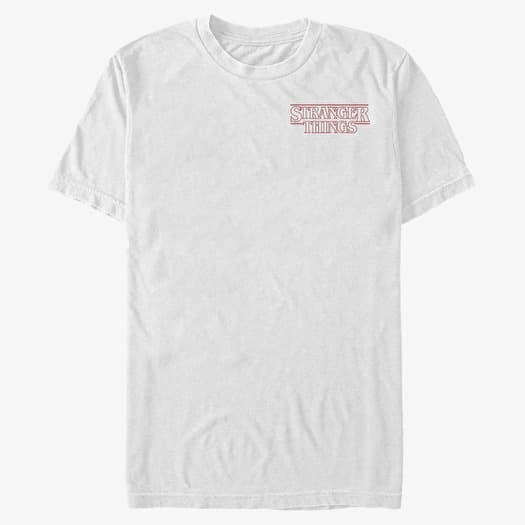 T-shirt Merch Netflix Stranger Things - Stranger Red Outline Pocket Men's T-Shirt White