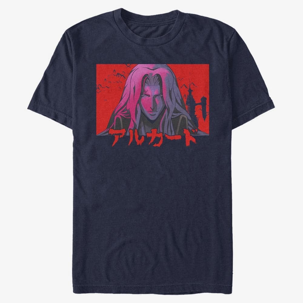 T-krekli Merch Netflix Castlevania - Sunset Alucard Men's T-Shirt Navy Blue