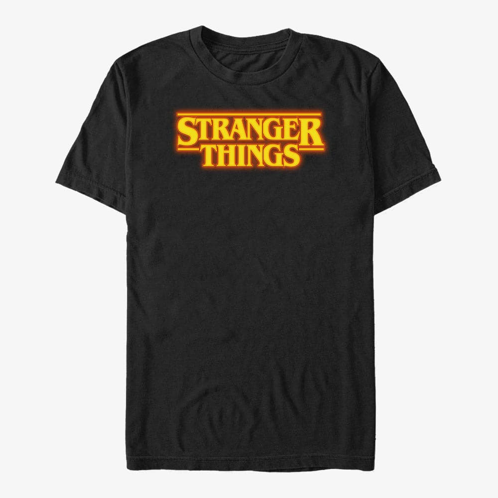 T-Shirts Merch Netflix Stranger Things - LOGO PUMPKIN Men's T-Shirt Black