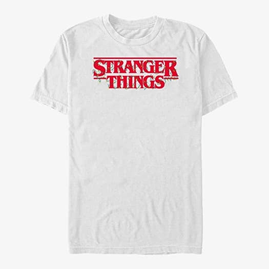 T-shirt Merch Netflix Stranger Things - Christmas Lights Logo Men's T-Shirt White