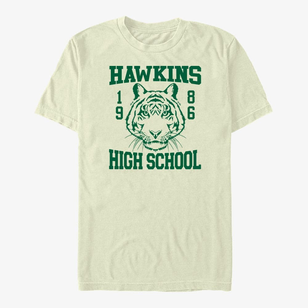 majice kratkih rukava Merch Netflix Stranger Things - Hawkins High School 1986 Men's T-Shirt Natural