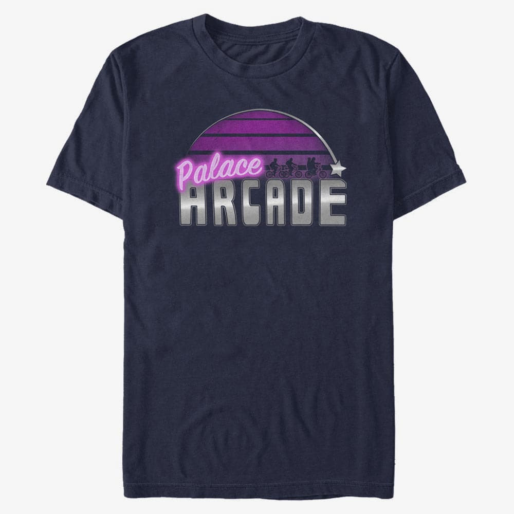 T-Shirts Merch Netflix Stranger Things - Retro Arcade Men's T-Shirt Navy Blue