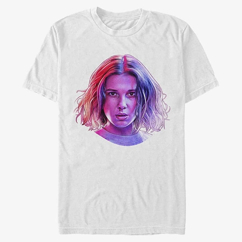Tričko Merch Netflix Stranger Things - Eleven Big Face Men's T-Shirt White