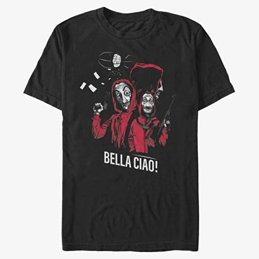 T-shirt Merch Netflix Money Heist - Masked Zeppelin Group Men's T-Shirt Black