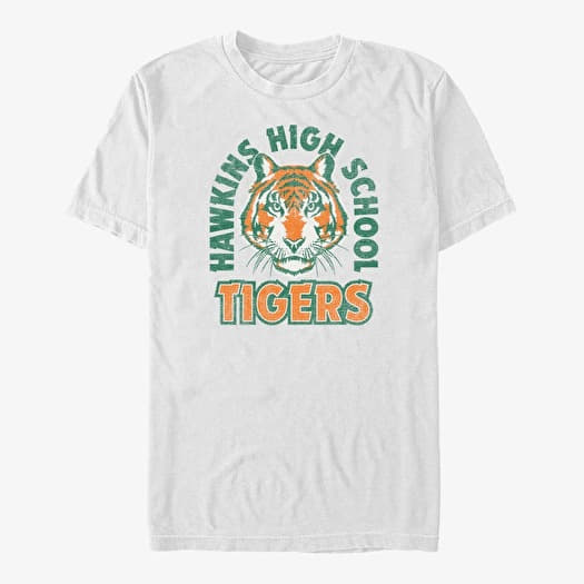Majica Merch Netflix Stranger Things - Hawkins High School Tigers Arch Men's T-Shirt White